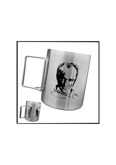 Uyguna-yakala 180 Ml - Atatürk Katlanabilir Saplı Çelik Kupa Bardak -mlz.330 Çok Renkli