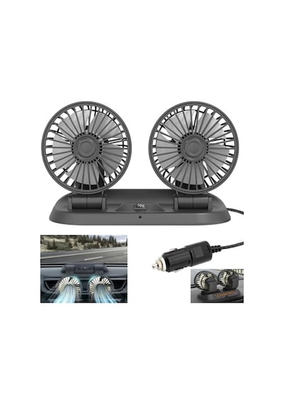 Fan10 Mini Araç Vantilatörü, 12 Volt Dc, Çakmaklık Bağlantılı, Plastik, Araç Numaratörlü 2 Li Set