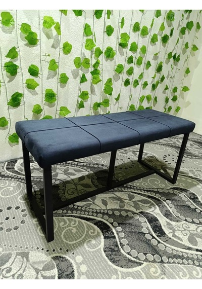 Özcan Metal Siyah Metal Ayaklı Bench Puf Bank Antre Mutfak Salon Yatak Odası Puf Bank 105 40 Lacivert