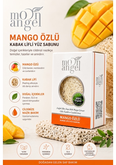 Kabak Lifli Sabun Mango Özlü Nemlendirici Ve Besleyici Cilt Bakım Sabunu