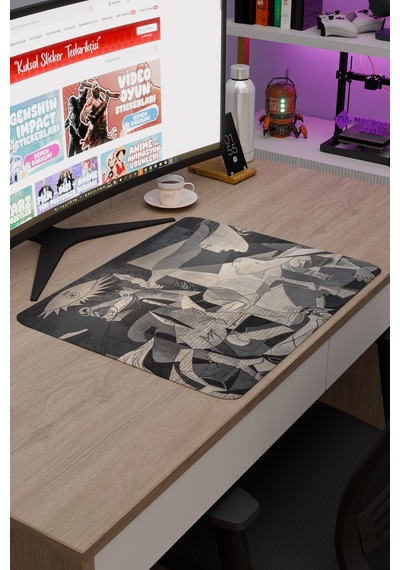 Guernica Tablo Pablo Picasso V2 48x40 Xl Gaming Kauçuk Kaymaz Taban Mouse Pad Fare Altlığı