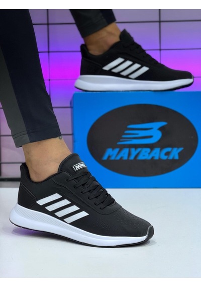 Mayback Erkek Spor Ayakkabı Büyük Numara 45-47 Siyah Beyaz