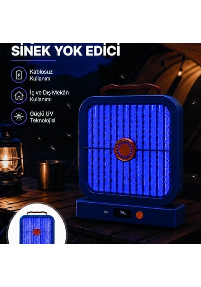 Elektrikli Sinek Öldürücü 365nm Uv Işıklı Masaüstü Cihaz Mavi Renk