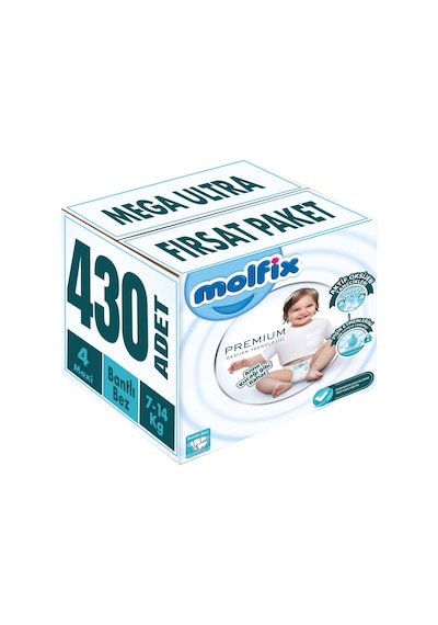 Molfix Premium Bebek Bezibeden:4 7-14kg Maxi430adet Megaultrafrst 5'li