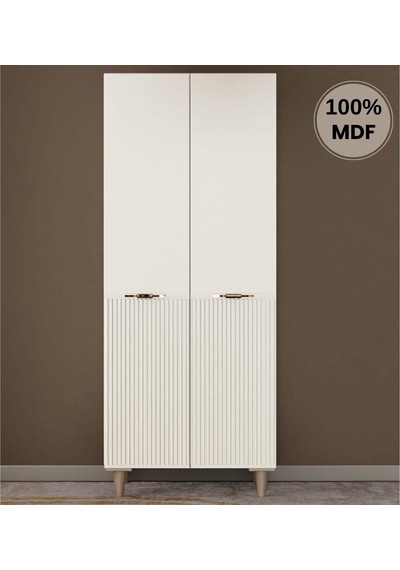 Menekşe 2 Kapak Mdf Ayaklı Tasarım Gardırop Aytaşı