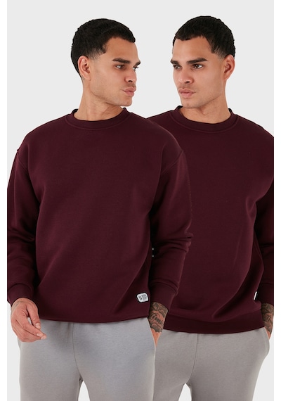 Buratti Regular Fit Bisiklet Yaka Şardonlu 2'Li Paket Erkek Sweat 5905255S2 Vişne-Vişne
