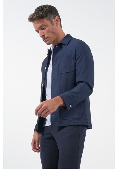İmza Lacivert Berberi Yaka Slim Fit Esnek Mont 1007260154 Koyu Lacivert