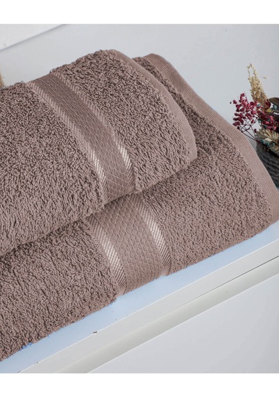 %100 Pamuk 2 Parça Kadın/erkek Banyo Duş Hamam Havlu Seti 90x150 Cm Kahverengi