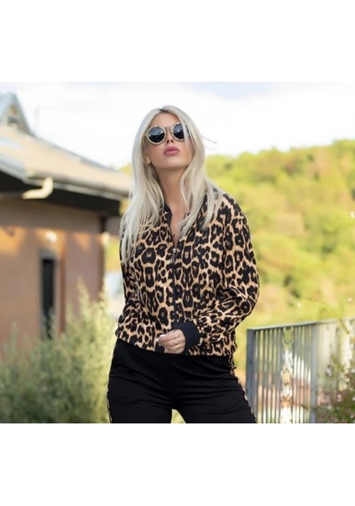 Efnaz Style Kadın Uzun Kollu Önden Fermuarlı Leopar Desen Detaylı Viskon Iki Iplik Kumaş Ikili Takım Efnaz Style Kadın Uzun Kollu Önden Fermuarlı Leopar Desen Detaylı Viskon Iki Iplik Kumaş Ikili Takım