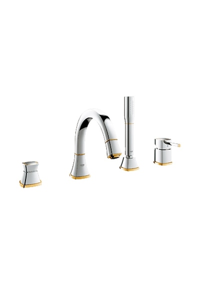 Grohe Küvet Bataryası 4 Delikli Grandera Krom/Altın - 19936Ig0