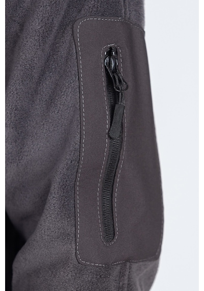 Vatan Tekstil Slim Fit Erkek Tam Fermuarlı Dik Yaka 4 Cepli Polar Softshell Garnili Gri