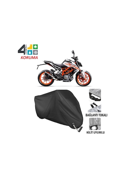Ktm 390 Duke Motosiklet Brandası ( Kilit Uyumlu - Siyah