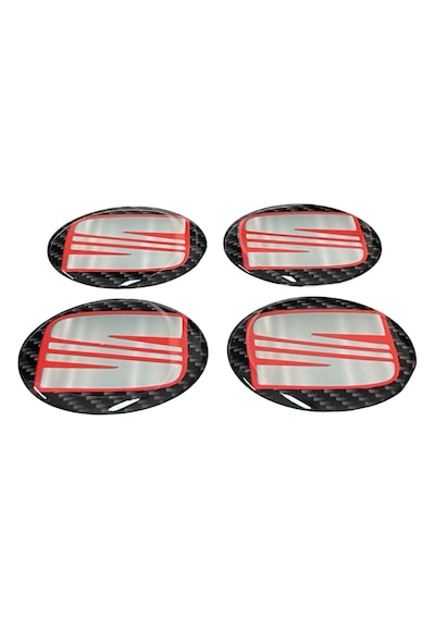 Seat Jant Göbeği 4 Lü Oto Universal Jant Göbeği Damla Etiket 3d Jant Arması Damla Sticker Seti Çok Renkli