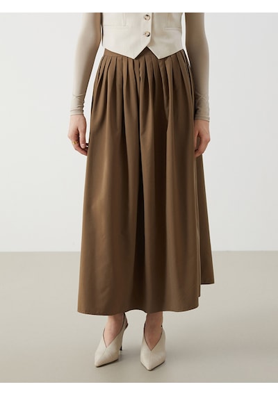 Lcw Modest Haki Loose Fit Kadın Kloş Etek
