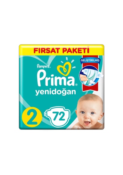 Prima Pampers Yenidoğan Fırsat Paketi Bebek Bezi 4-8 KG 2 Beden 2 x 72 Adet 2'li