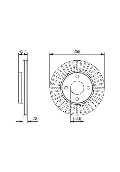 Ford Fiesta 6 Ön Fren Diski 258 Mm 2009-2017 Bosch
