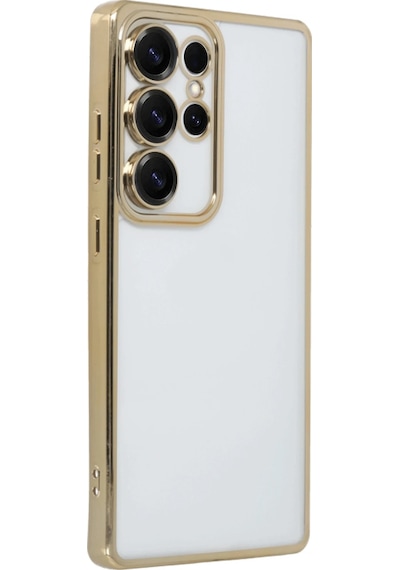 Newface - 49 - Samsung Galaxy Uyumlu S25 Ultra Kılıf Razer Lensli Silikon - Csmo-tex - - Gold