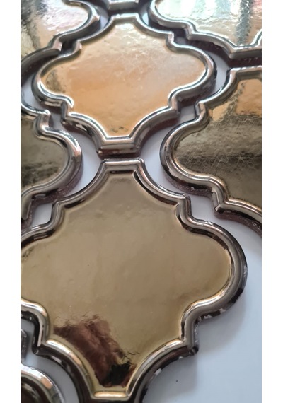 Armada Çini 12x12 Ottoman Rölyefli Arabesk Bronz Çini