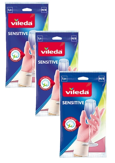 Vileda Sensitive Bulaşık Eldiveni Orta Boy M-8 3'lü