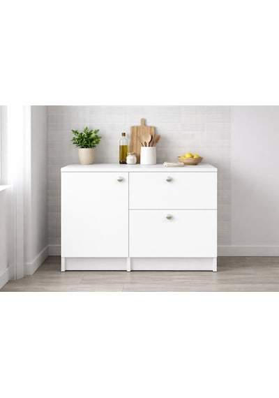 Saka Alt Modül-çok Amaçlı Dolap -100 Cm -1 Kapaklı-2 Çekmeceli-laminat Beyaz Tezgah Dahil Saka Alt Modül-çok Amaçlı Dolap -100 Cm -1 Kapaklı-2 Çekmeceli-laminat Beyaz Tezgah Dahil