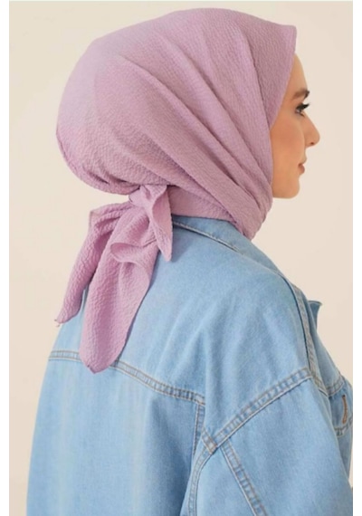 Melodi Scarf Kadın Tesettür Mio Caz Eşarp Hijab Lila Lila