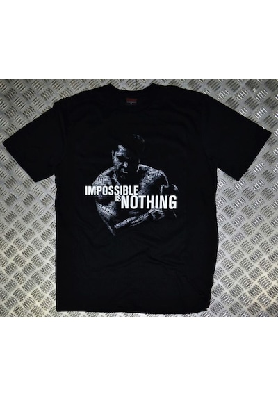 Stoned&Fame Muhammet Ali Baskılı Unisex %100 Pamuk Siyah T-shirt SIYAH Siyah