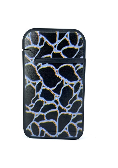 Zengaz Cool Tasarım Jet Alev Çakmak - Black Crackle Siyah