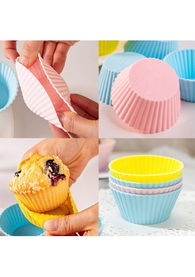 6 Lı Silikon Muffin Kalıbı Silikon Çok Renkli Diğer