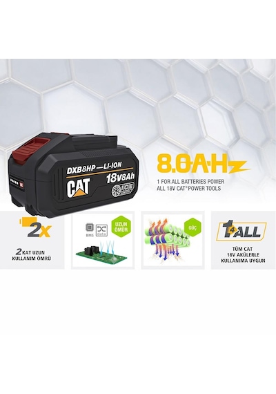 Cat Dxb8hp 18volt 8.0ah. Li-ion Ice Control One For All Profesyonel Yedek Akü