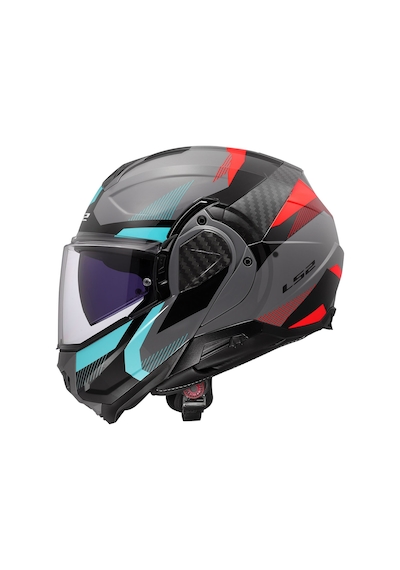 Ls2 Advant 2 Trıple Çene Açılır Kask Gri - Kırmızı - Turkuaz
