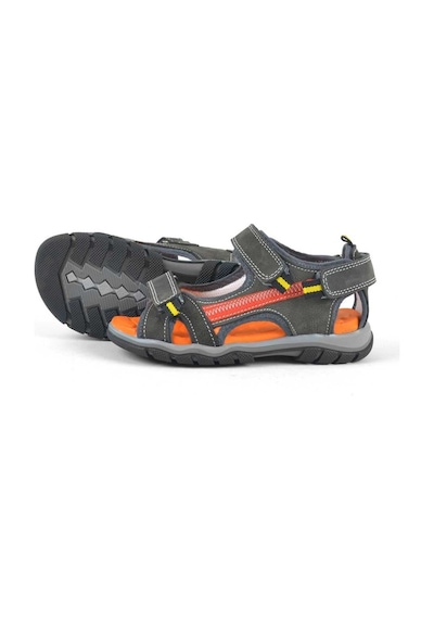 Hakiki Deri Gri Cırtlı Erkek Çocuk Trekking Sandalet Gri