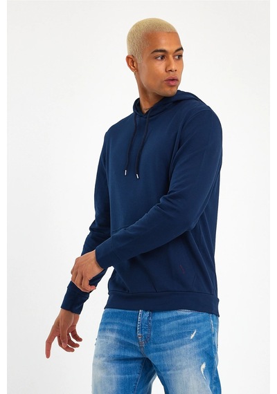 Süperlife Erkek Kapşonlu Regular Fit İnce Sweatshirt Spr 20k55 NAVY