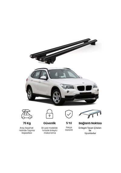 Kanca Bmw X5 2017 Ve Sonrası Uyumlu Siyah Kilitli Ara Atkı 120cm Port Bagaj Tavan Barı
