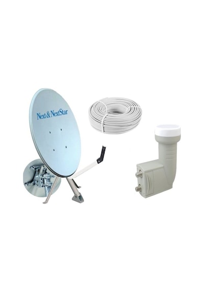 80 Cm Star Ofset Çanak Anten Full Set Ikili Lnb 25 Mt Anten Kablosu 150021