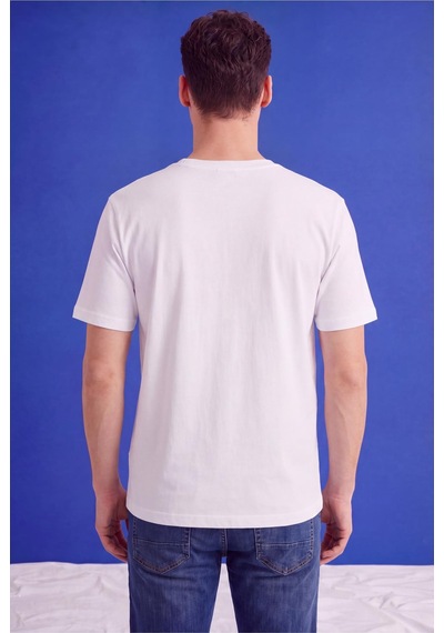 Freemen Erkek Oversize Tişört Nefes Alan Yumuşak Dokulu Terletmeyen Rahat Kalıp Basic-399 Beyaz
