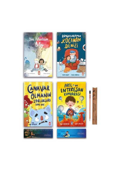 Timaş Çocuk Arel Ve Enteresan Kumbarası - Yeni Arkadaşım Mo - Canavar Olmanın Zorlukları Set 4 Kitap