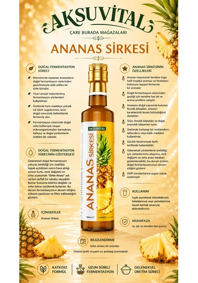 Aksu Vital - Ananas Sirkesi 500 Ml