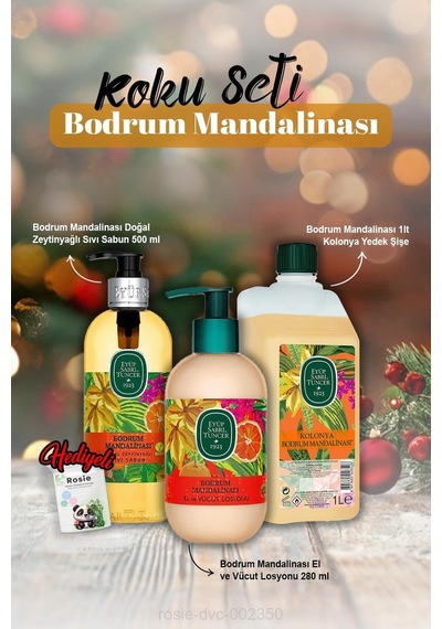 Sıvı Sabun 500 Ml, Losyon 280 Ml, 1 Lt Kolonya Bodrum Mandalinası Ve Rosie Hediye