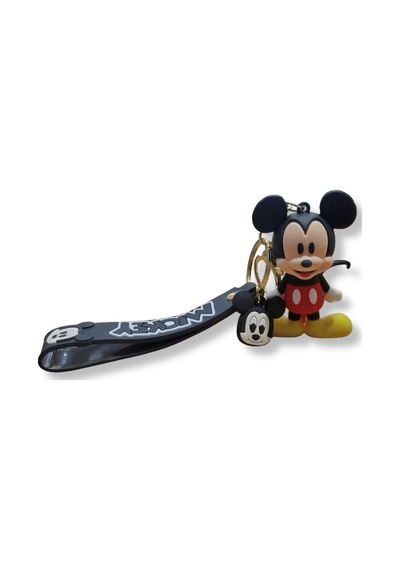 Mickey Mouse Premium 3d Figürlü Bilek Kayışlı Anahtarlık - Siyah - 1 Adet
