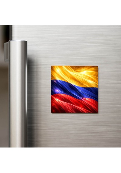 Kolombiya Colombia Abstract Ülke Bayraklı Buzdolap Magneti - 9x9 Cm
