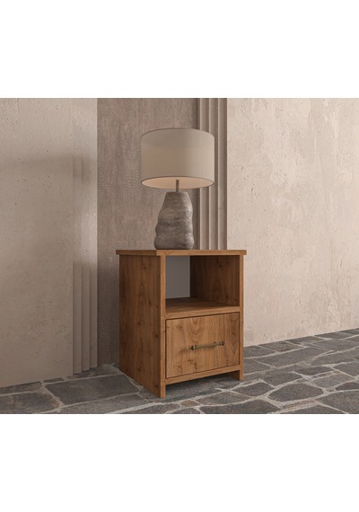Renazzo Soft Wood Model Masif Ahşap İskandinav Komodin - Çekmeceli Ceviz