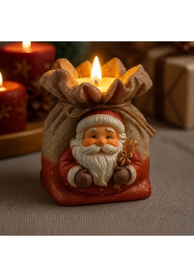 Noel Baba Hediye Çuvalı Silikon Kalıp 7x7 Cm