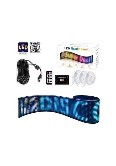 Wearfitpro Matrix Led Panel Cama Yapışan Telefon Kontrollü Otomobil Led,tırcı Kamyon Led Uznluk133cm-geniş19cm