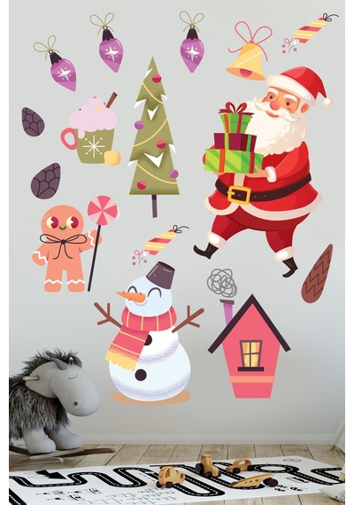 Crevidi Sevimli Noel Baba Ve Arkadaşları Çocuk Odası Stickeri