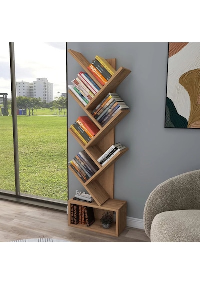 Reyo Home Enda Erine 8 Raflı Zikzak Kitaplık Atlantik Çam