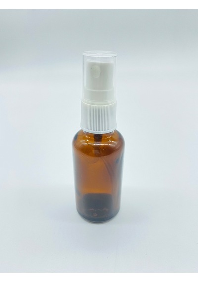 Şişe Dükkanı Sprey Kapaklı Cam Amber Şişe Beyaz 10 x 30 ML