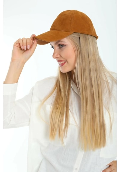 Shopiolog Camel Süet Kep Şapka