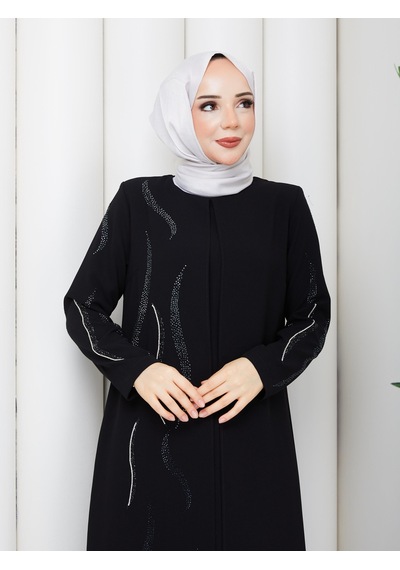 Eslemnur Sima Elbise Büyük Beden Anne Elbisesi Siyah