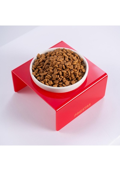 Kırmızı Tekli Seramik-pleksi Mama Ve Su Kabı-kedi Köpek Mama Su Kabı