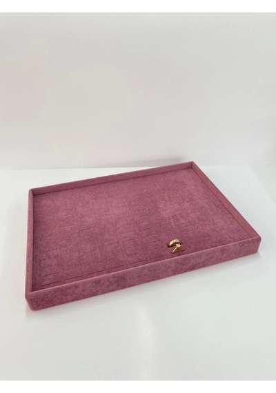 Yerli Üretim Süet Kumaş Bordo Renk 34/24cm Batırmalı Çekmece Içi Yüzük Tablası Çok Renkli